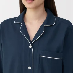 Online Muji Ensemble pyjama à manches longues en gaze double pour femme