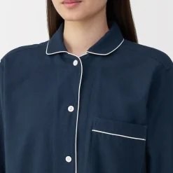 Online Muji Ensemble pyjama à manches longues en gaze double pour femme