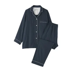 Online Muji Ensemble pyjama à manches longues en gaze double pour femme