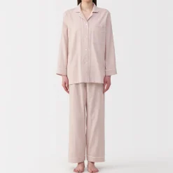 Online Muji Ensemble pyjama à manches longues en gaze double pour femme