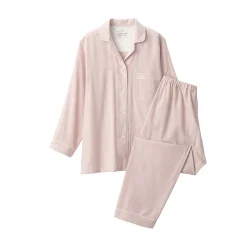 Online Muji Ensemble pyjama à manches longues en gaze double pour femme