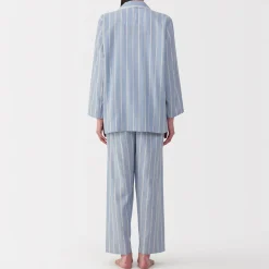 Online Muji Ensemble pyjama à manches longues en gaze double pour femme