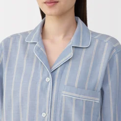 Online Muji Ensemble pyjama à manches longues en gaze double pour femme