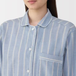 Online Muji Ensemble pyjama à manches longues en gaze double pour femme