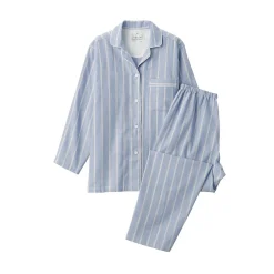 Online Muji Ensemble pyjama à manches longues en gaze double pour femme