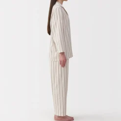 Online Muji Ensemble pyjama à manches longues en gaze double pour femme