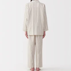 Online Muji Ensemble pyjama à manches longues en gaze double pour femme