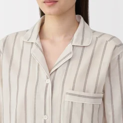 Online Muji Ensemble pyjama à manches longues en gaze double pour femme