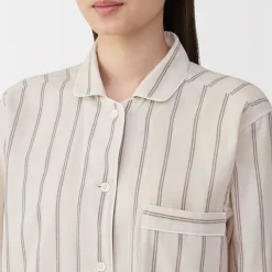 Online Muji Ensemble pyjama à manches longues en gaze double pour femme