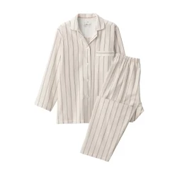 Online Muji Ensemble pyjama à manches longues en gaze double pour femme