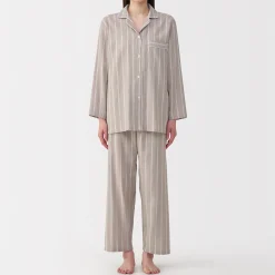Online Muji Ensemble pyjama à manches longues en gaze double pour femme