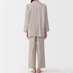 Online Muji Ensemble pyjama à manches longues en gaze double pour femme
