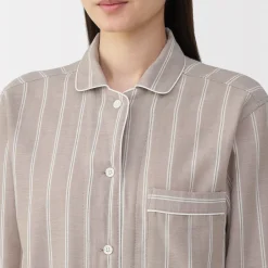 Online Muji Ensemble pyjama à manches longues en gaze double pour femme