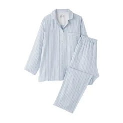 Online Muji Ensemble pyjama à manches longues en gaze double pour femme