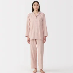Online Muji Ensemble pyjama à manches longues en gaze double pour femme