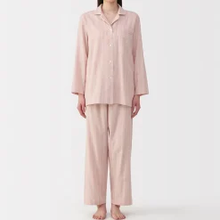 Online Muji Ensemble pyjama à manches longues en gaze double pour femme