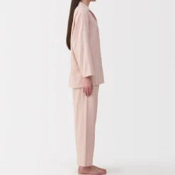 Online Muji Ensemble pyjama à manches longues en gaze double pour femme