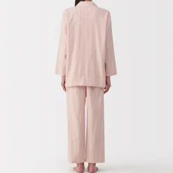 Online Muji Ensemble pyjama à manches longues en gaze double pour femme