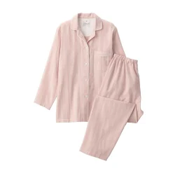 Online Muji Ensemble pyjama à manches longues en gaze double pour femme