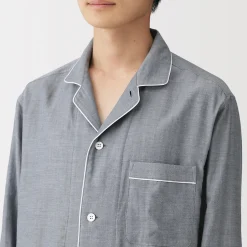 Muji Ensemble pyjama à manches longues en gaze double pour homme