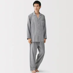Muji Ensemble pyjama à manches longues en gaze double pour homme