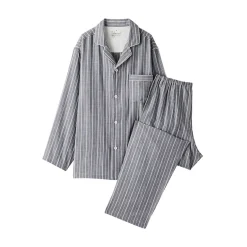 Muji Ensemble pyjama à manches longues en gaze double pour homme