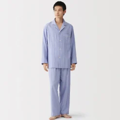 Muji Ensemble pyjama à manches longues en gaze double pour homme