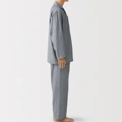 Muji Ensemble pyjama à manches longues en gaze double pour homme
