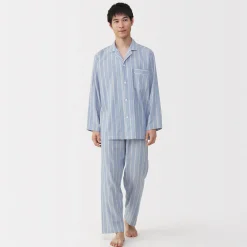 Muji Ensemble pyjama à manches longues en gaze double pour homme