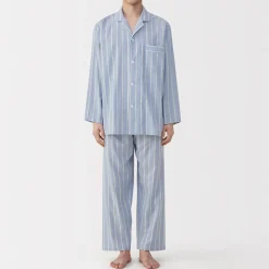 Muji Ensemble pyjama à manches longues en gaze double pour homme