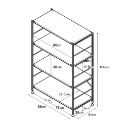 Discount Muji Etagère en acier inoxydable large ‐ 4 niveaux (Dont Eco‐part. 0,82 €)