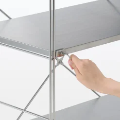 Discount Muji Etagère en acier inoxydable large ‐ 4 niveaux (Dont Eco‐part. 0,82 €)