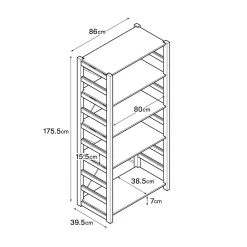 Muji Etagère en pin large ‐ 5 niveaux