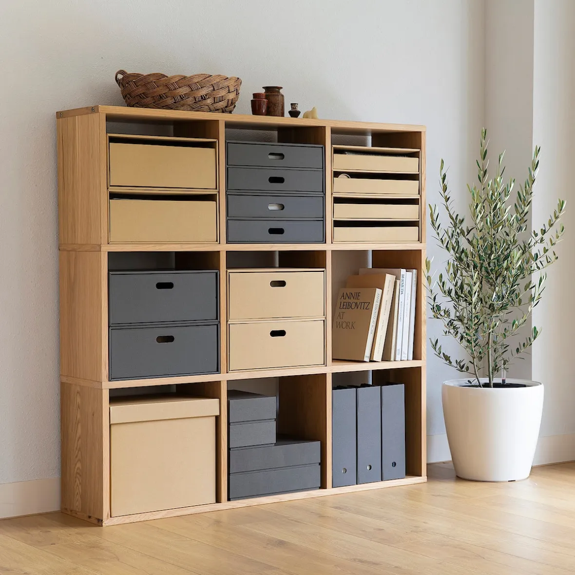 Hot Muji Etagère étroite en chêne ‐ 3 niveaux (Dont Eco‐part. 1,80 €)