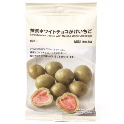 Muji Fraises enrobées de chocolat blanc au matcha