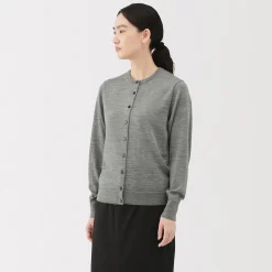 Online Muji Gilet en Laine à Maille Fine Femme