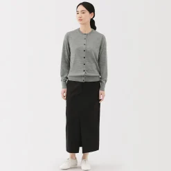Online Muji Gilet en Laine à Maille Fine Femme