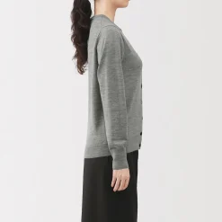 Online Muji Gilet en Laine à Maille Fine Femme