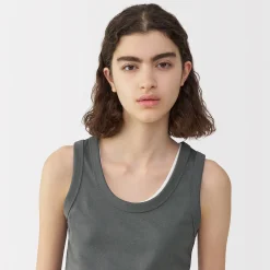 New Muji Gilet en lin et coton pour femme