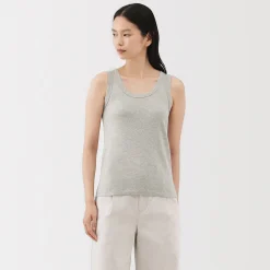 New Muji Gilet en lin et coton pour femme