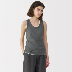 New Muji Gilet en lin et coton pour femme