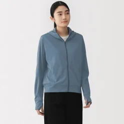 Clearance Muji Haut à capuche et fermeture éclair Quick Dry pour femme