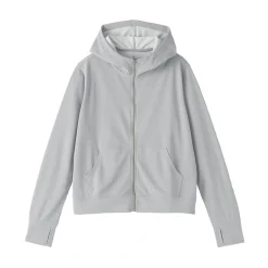 Clearance Muji Haut à capuche et fermeture éclair Quick Dry pour femme