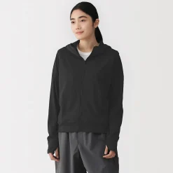 Clearance Muji Haut à capuche et fermeture éclair Quick Dry pour femme
