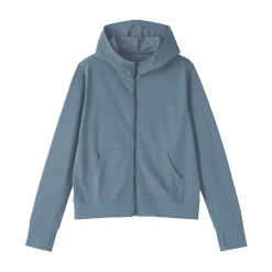 Clearance Muji Haut à capuche et fermeture éclair Quick Dry pour femme