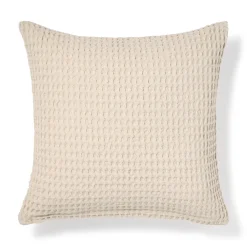 Outlet Muji Housse de coussin gaufrée en coton biologique lavé