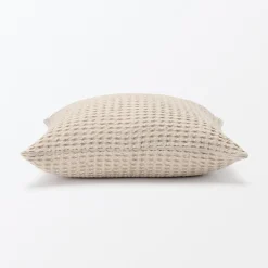 Outlet Muji Housse de coussin gaufrée en coton biologique lavé