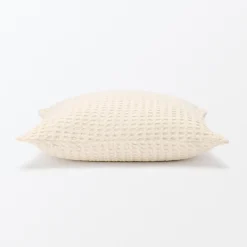 Outlet Muji Housse de coussin gaufrée en coton biologique lavé