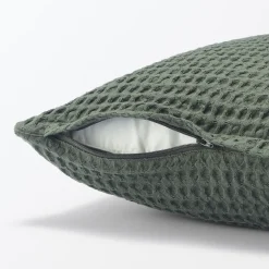 Outlet Muji Housse de coussin gaufrée en coton biologique lavé