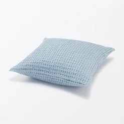Outlet Muji Housse de coussin gaufrée en coton biologique lavé